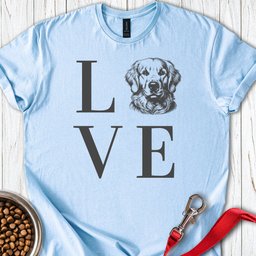 Love Golden Retriever T Shirt Gift For Dog Lover