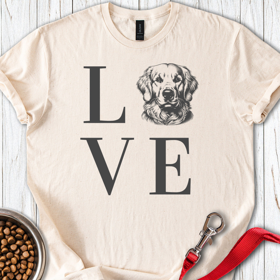 Love Golden Retriever T Shirt Gift For Dog Lover