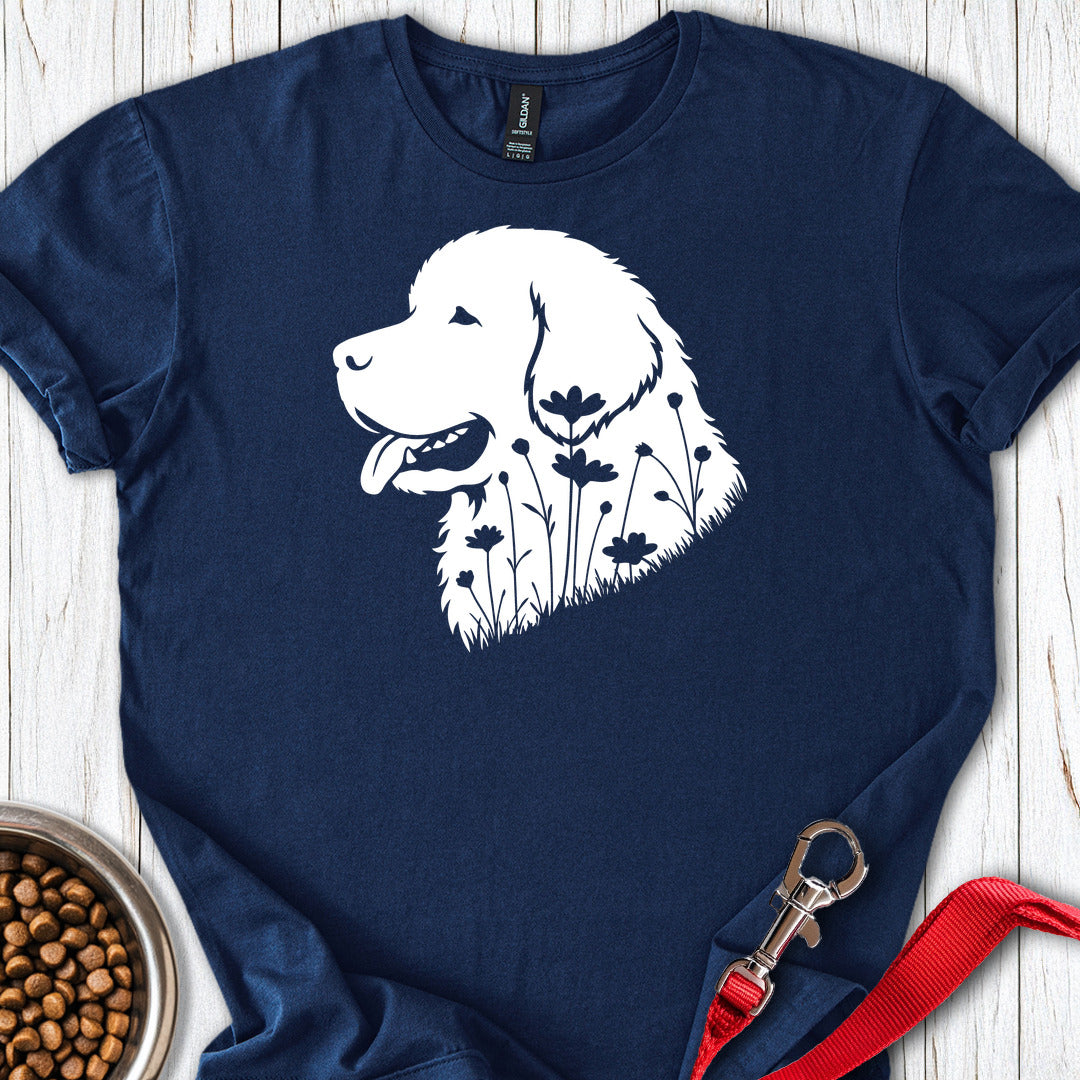 Newfoundland Flowers T Shirt Gift For Dog Lover