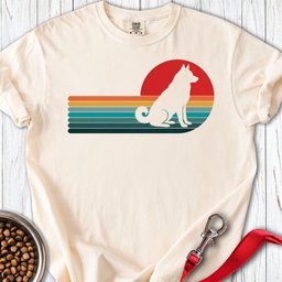 Norwegian Elkhound Retro Sunset Premium Tee Gift For Dog Lover