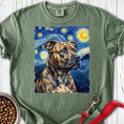 Pitbull Brindle Van Gogh Premium Tee Gift For Dog Lover