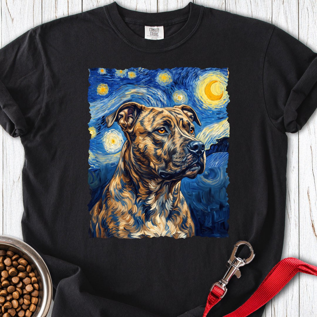 Pitbull Brindle Van Gogh Premium Tee Gift For Dog Lover