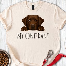 My Confidant Chocolate Labrador T Shirt Gift For Dog Lover