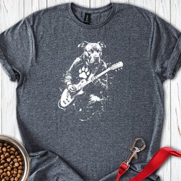 Pit Bull Guitar T Shirt Gift For Dog Lover