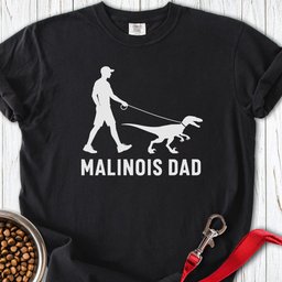 Malinois Dad Velicoraptor Premium Tee Gift For Dad
