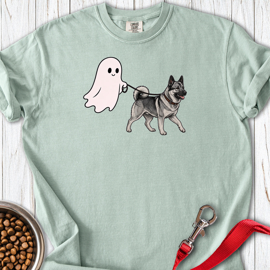 Norwegian Elkhound Ghost Walk Premium Tee Gift For Dog Lover