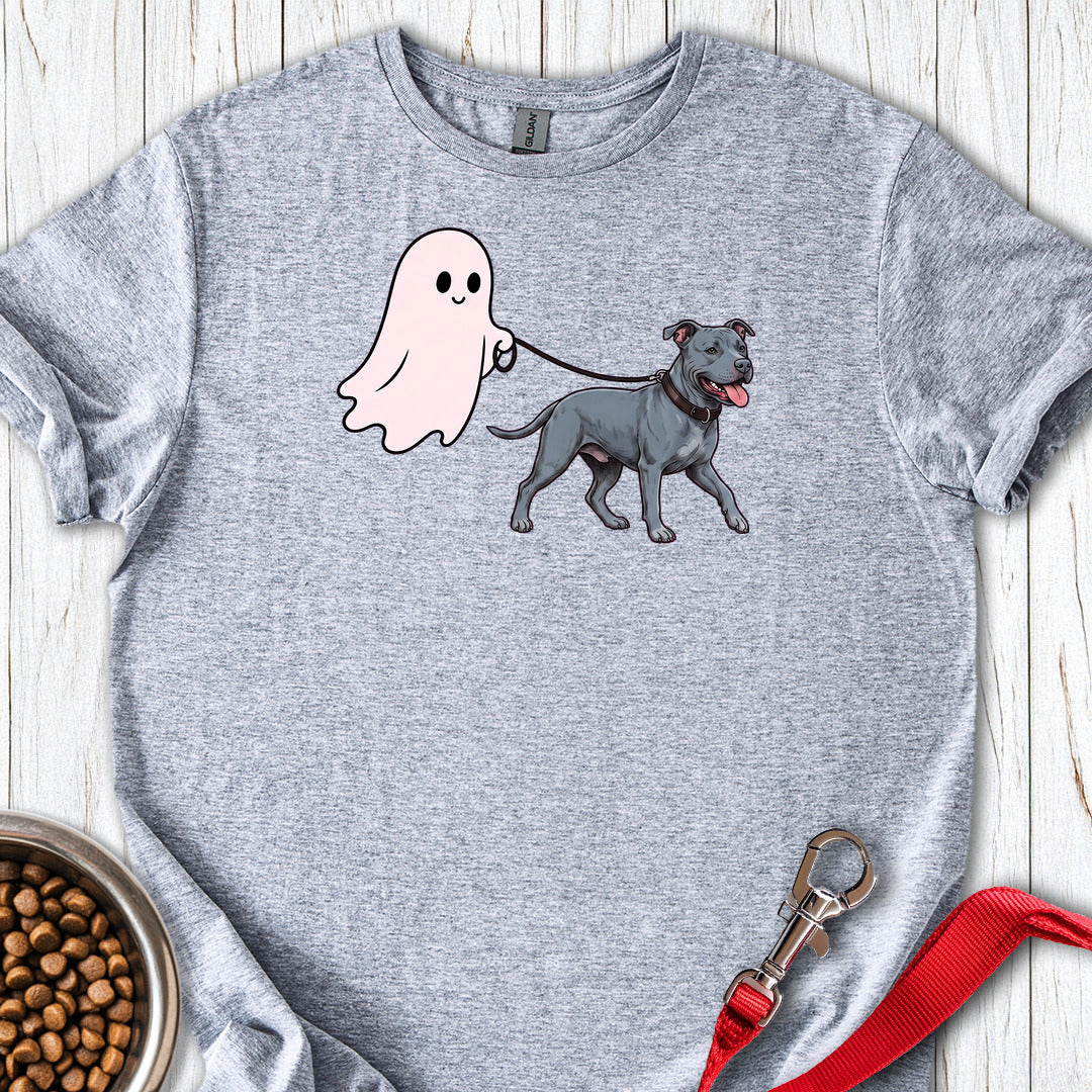 Pitbull Blue Ghost Walk T Shirt Gift For Dog Lover