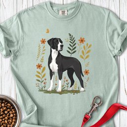 Mantle Great Dane Flowers Premium Tee Gift For Dog Lover