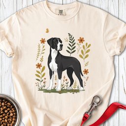 Mantle Great Dane Flowers Premium Tee Gift For Dog Lover