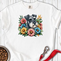 Schnauzer Floral Premium Tee Gift For Dog Lover
