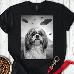 Shih Tzu Ufo T Shirt Gift For Dog Lover