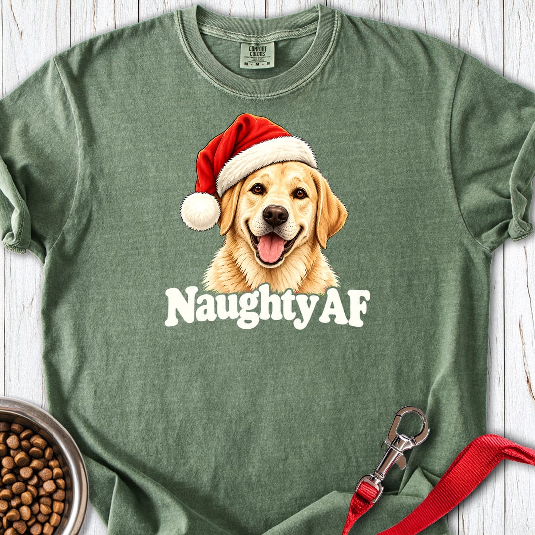 Yellow Labrador Christmas Naughty Premium Tee Gift For Dog Lover