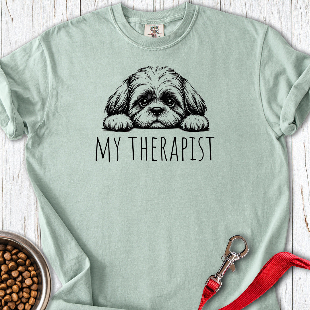 Shih Tzu My Therapist Premium Tee Gift For Dog Lover