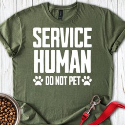 Service Human Dog T Shirt Gift For Dog Lover