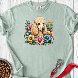 Standard Poodle Flower Wreath Apricot Premium Tee Gift For Dog Lover