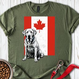 Silver Labrador Canada Flag T Shirt Gift For Dog Lover
