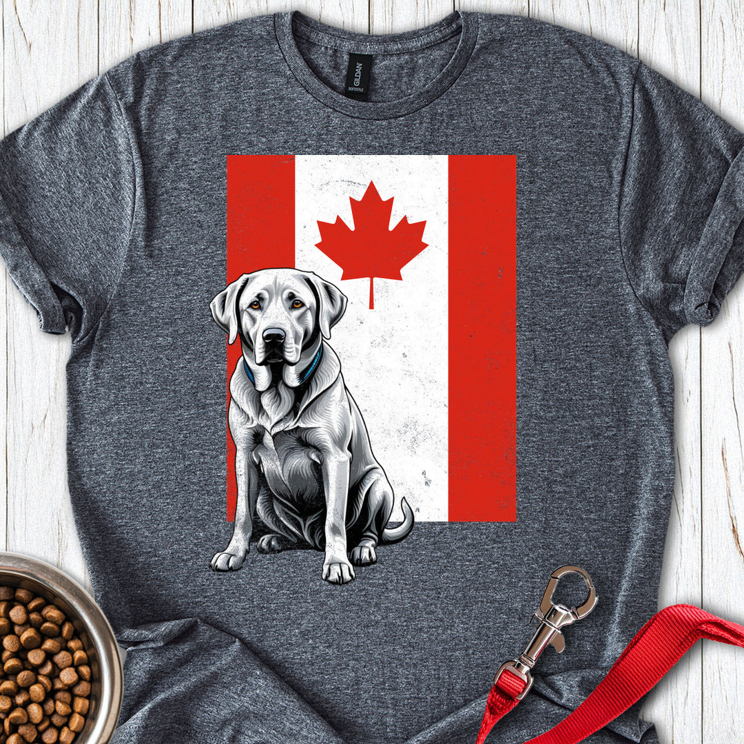 Silver Labrador Canada Flag T Shirt Gift For Dog Lover