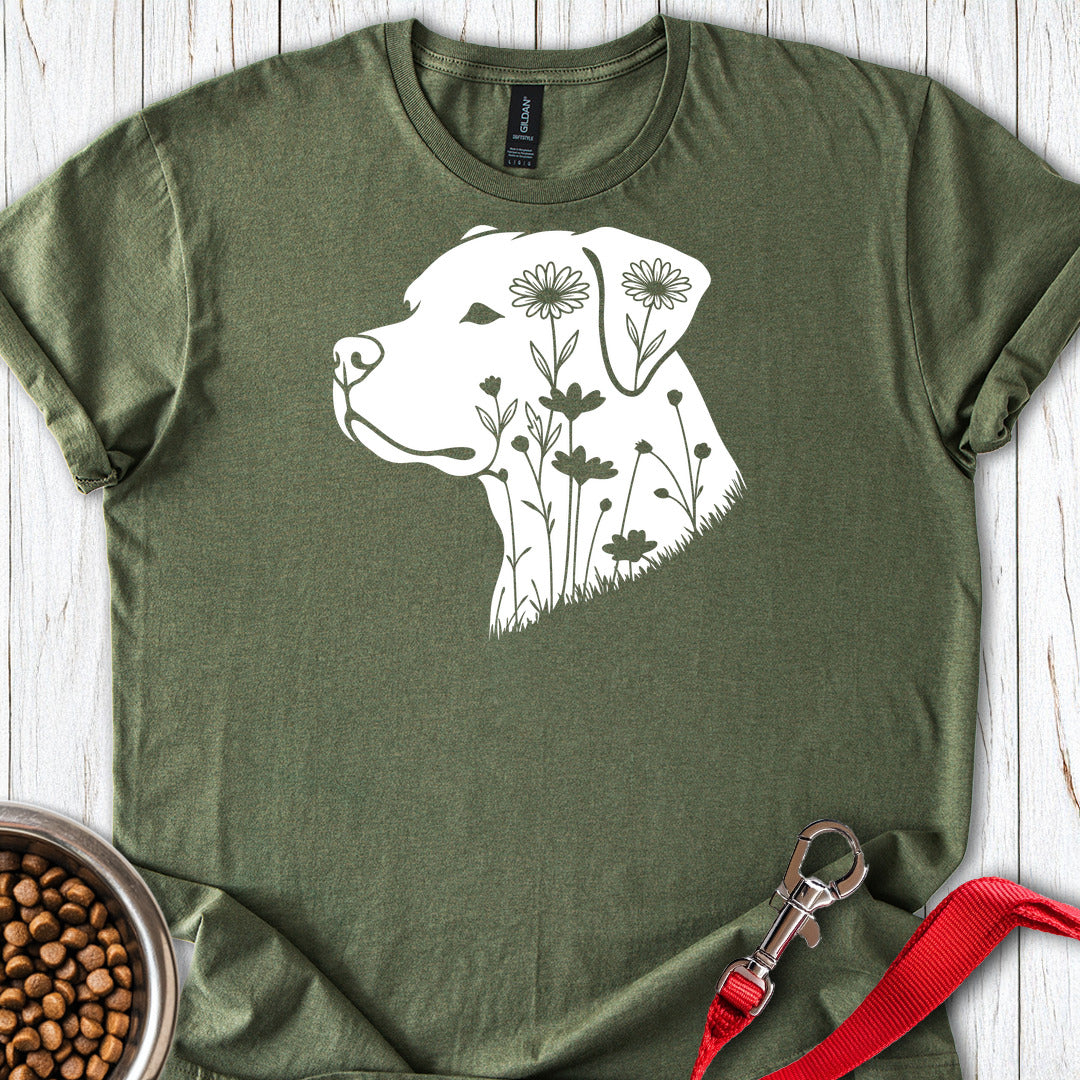 Pitbull Flowers T Shirt Gift For Dog Lover