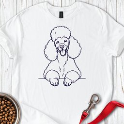 Standard Poodle Lineart T Shirt Gift For Dog Lover