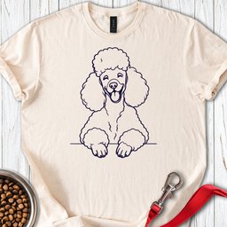 Standard Poodle Lineart T Shirt Gift For Dog Lover