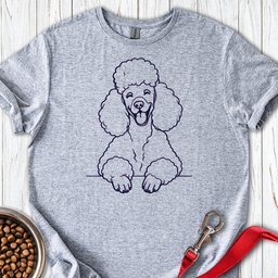 Standard Poodle Lineart T Shirt Gift For Dog Lover
