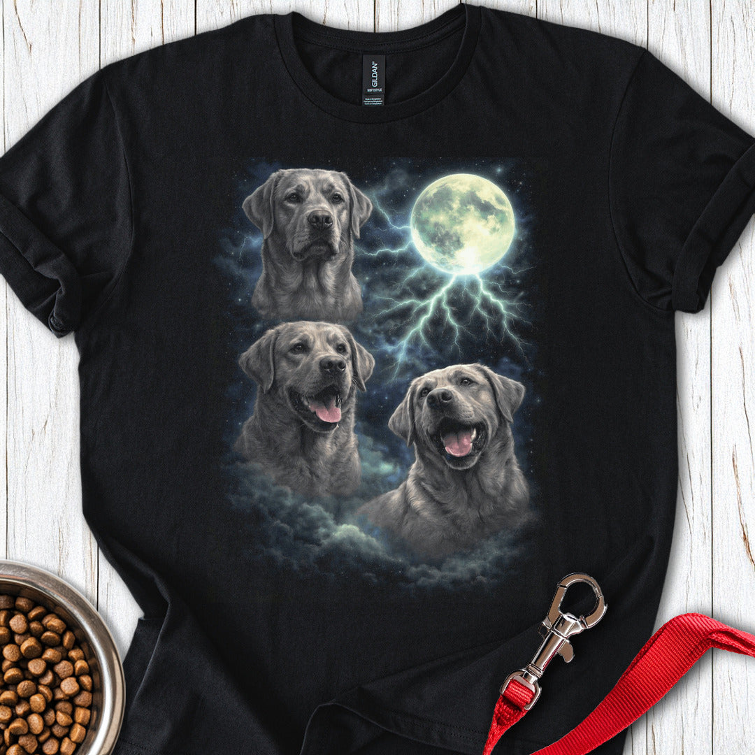 Silver Labrador Moon Retro T Shirt Gift For Dog Lover