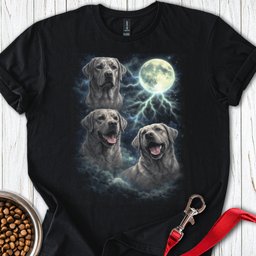 Silver Labrador Moon Retro T Shirt Gift For Dog Lover