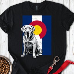 Silver Labrador Colorado Flag T Shirt Gift For Dog Lover