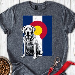 Silver Labrador Colorado Flag T Shirt Gift For Dog Lover