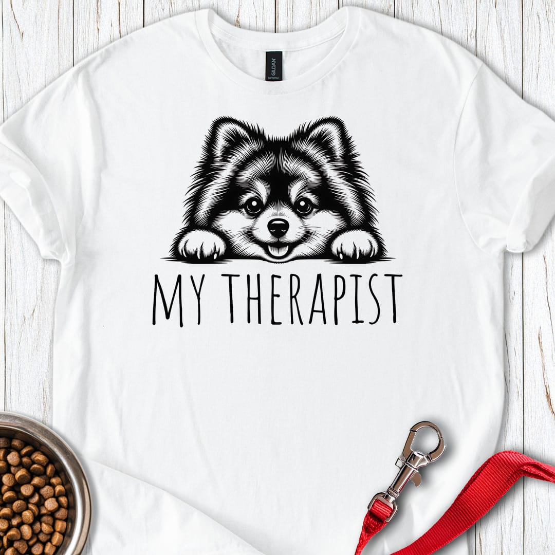 Pomeranian My Therapist T Shirt Gift For Dog Lover
