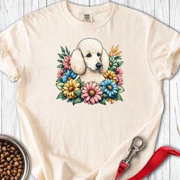 Standard Poodle Flower Wreath Premium Tee Gift For Dog Lover
