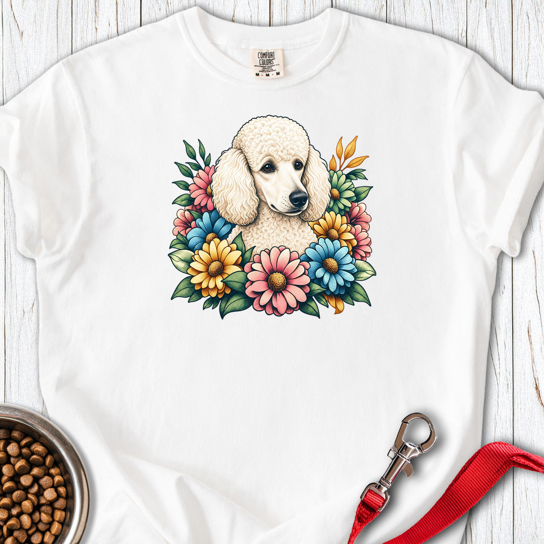 Standard Poodle Flower Wreath Premium Tee Gift For Dog Lover