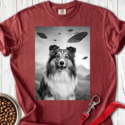 Shetland Sheepdog Ufo Premium Tee Gift For Dog Lover
