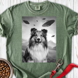 Shetland Sheepdog Ufo Premium Tee Gift For Dog Lover