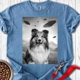 Shetland Sheepdog Ufo Premium Tee Gift For Dog Lover