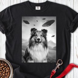 Shetland Sheepdog Ufo Premium Tee Gift For Dog Lover