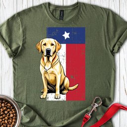 Yellow Labrador Texas Flag T Shirt Gift For Dog Lover