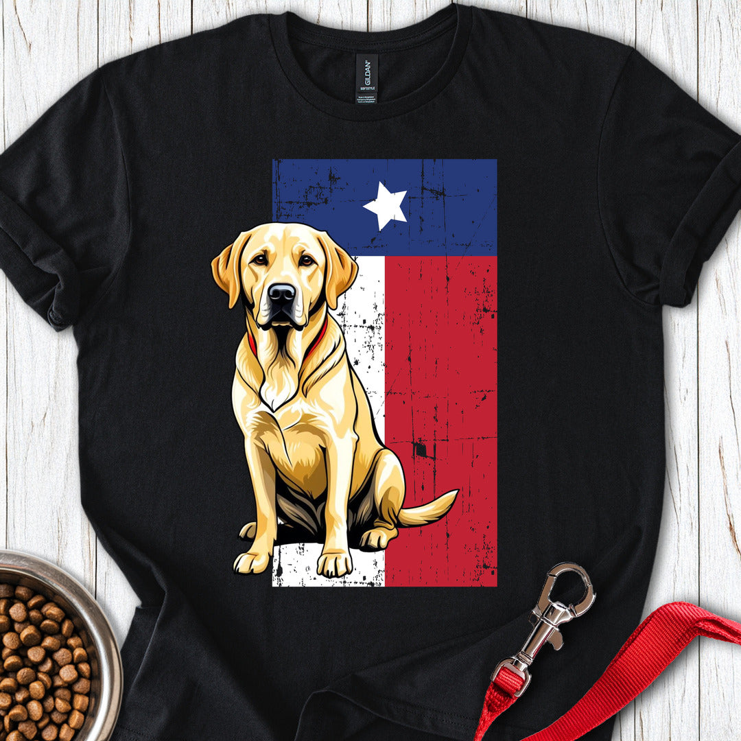 Yellow Labrador Texas Flag T Shirt Gift For Dog Lover