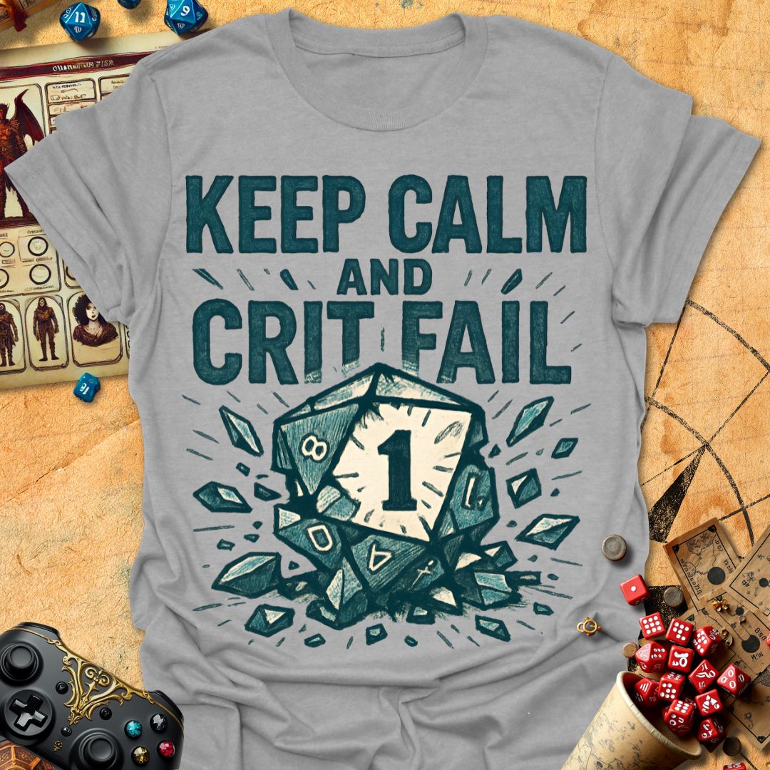 Crit Fail Tee Gift For Tabletop Gamer