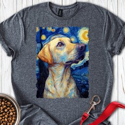 Yellow Labrador Starry Night T Shirt Gift For Dog Lover