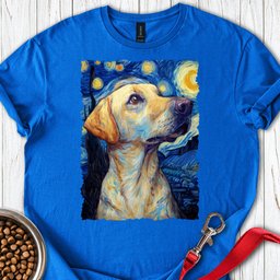 Yellow Labrador Starry Night T Shirt Gift For Dog Lover