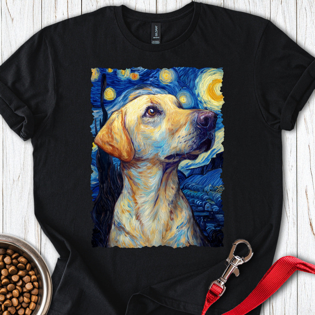 Yellow Labrador Starry Night T Shirt Gift For Dog Lover