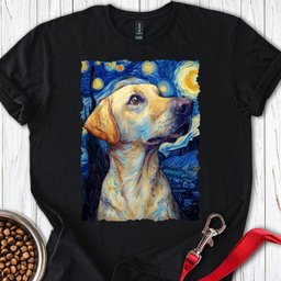 Yellow Labrador Starry Night T Shirt Gift For Dog Lover
