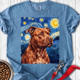 Pitbull Red Nose Van Gogh Premium Tee Gift For Dog Lover