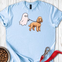 Standard Poodle Ghost Walk Apricot T Shirt Gift For Dog Lover