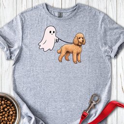 Standard Poodle Ghost Walk Apricot T Shirt Gift For Dog Lover