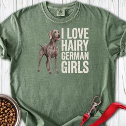 Weimaraner Hairy Girl Premium Tee Gift For Dog Lover