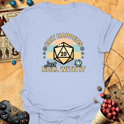 Crit Happens Sunset Tee Gift For Tabletop Gamer