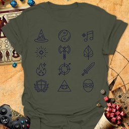 Class Icons Tee Gift For Tabletop Gamer