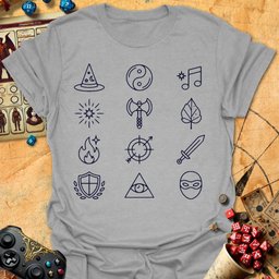 Class Icons Tee Gift For Tabletop Gamer